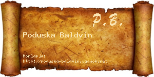 Poduska Baldvin névjegykártya